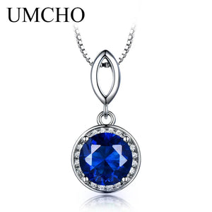 925 Silver Nano Sapphire Necklace for Women