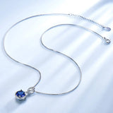 925 Silver Nano Sapphire Necklace for Women