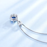 925 Silver Nano Sapphire Necklace for Women