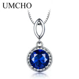 925 Silver Nano Sapphire Necklace for Women