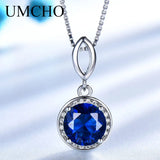 925 Silver Nano Sapphire Necklace for Women