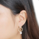 925 Silver Yellow Drop Earrings Shell Beads Korea Party Gift