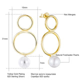 925 Silver Drop Earrings with Shell Beads Korea Party Gift