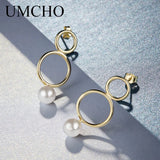 925 Silver Yellow Drop Earrings Shell Beads Korea Party Gift