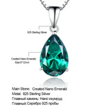 925 Silver Nano Emerald Green Pendant Necklace Romantic Wedding