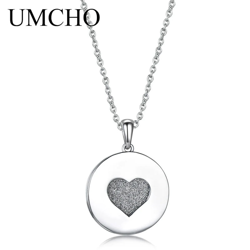 925 Silver Heart Pendant Necklace Romantic Anniversary Gift