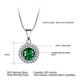 925 Silver Pendant Necklace Vintage Emerald Pendant