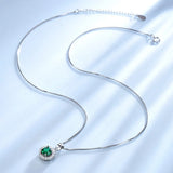 925 Silver Pendant Necklace Vintage Emerald Pendant