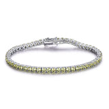 925 Silver Peridot Tennis Bracelet Women's Party Gift