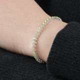 925 Silver Peridot Tennis Bracelet Women's Party Gift