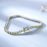 925 Silver Peridot Tennis Bracelet Women's Party Gift