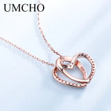 925 Silver Rose Love Pendant Necklace for Women - Romantic Gift