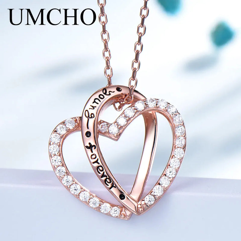 925 Silver Rose Love Pendant Necklace for Women - Romantic Gift
