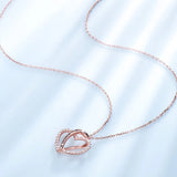 925 Silver Rose Love Pendant Necklace for Women - Romantic Gift