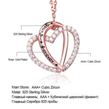925 Silver Rose Love Pendant Necklace for Women - Romantic Gift
