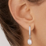925 Silver Women's Pearl Stud Earrings Jewelry Party Gift