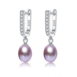 925 Silver Women's Pearl Stud Earrings Jewelry Party Gift