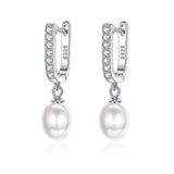 925 Silver Women's Pearl Stud Earrings Jewelry Party Gift