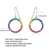 925 Silver Round Drop Earrings Romantic Kpop Wedding Gift