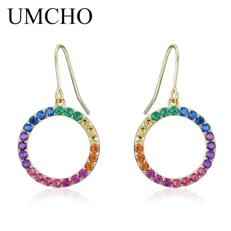925 Silver Round Drop Earrings Romantic Kpop Wedding Gift