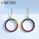 925 Silver Round Drop Earrings Romantic Kpop Wedding Gift