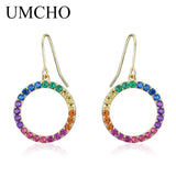 925 Silver Round Drop Earrings Romantic Kpop Wedding Gift