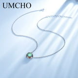 Aurora Borealis Necklace Pendant 925 Sterling Silver Jewelry