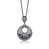 925 Sterling Silver Punk Gemstone Pendant Necklace for Women