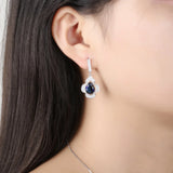Sapphire Drop Earrings 925 Sterling Silver Romantic Gift Jewelry
