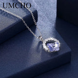 Pink Purple Crystal Butterfly Necklace 925 Sterling Silver Women Wedding Gift