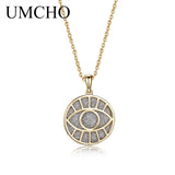 925 Silver Round Pendant Necklace Women
