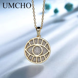 925 Silver Round Pendant Necklace Women