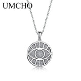 925 Silver Round Pendant Necklace Women