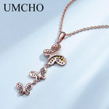 Colorful Butterfly Silver Necklace Pendants 925 Sterling Silver Chain Gift
