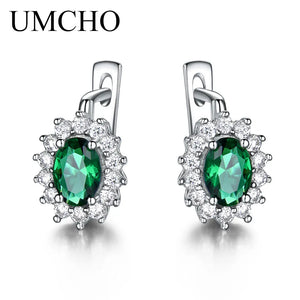 Colorful Sapphire Clip Earrings 925 Sterling Silver Women's Fine Jewelry