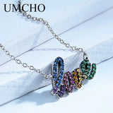 Gemstone LOVE Alphabet Sterling Silver Choker Necklace Women Jewelry Gift