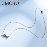 Rainbow LOVE Chain 925 Silver Necklace Anniversary Gift
