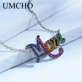 Rainbow Nano Gemstone Necklace Chain 925 Sterling Silver Mothers Gift