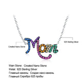 Rainbow Nano Gemstone Necklace Chain 925 Sterling Silver Mothers Gift