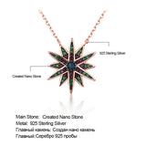 Colorful Star Necklace 925 Sterling Silver Charm Statement Necklace