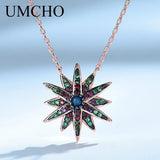 Colorful Star Necklace 925 Sterling Silver Charm Statement Necklace