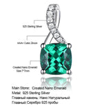 Emerald Gemstone Pendants for Women 925 Sterling Silver Charm Pendant