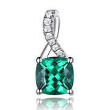 Emerald Gemstone Pendants for Women 925 Sterling Silver Charm Pendant