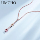 Citrine Ruby Pendant Necklace 925 Sterling Silver Women Office Jewelry