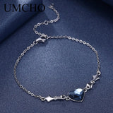 Crystal Real 925 Silver Bracelet Heart Shape Bracelets Romantic Jewelry Women