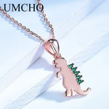 Dino Animals 925 Sterling Silver Pendant Necklace for Girls