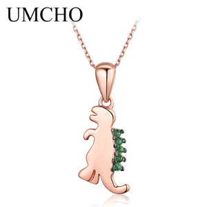 Dino Animals 925 Sterling Silver Pendant Necklace for Girls