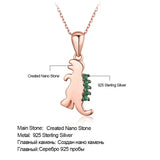 Dino Animals 925 Sterling Silver Pendant Necklace for Girls