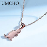 Dino Animals 925 Sterling Silver Pendant Necklace for Girls