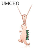 Dino Animals 925 Sterling Silver Pendant Necklace for Girls